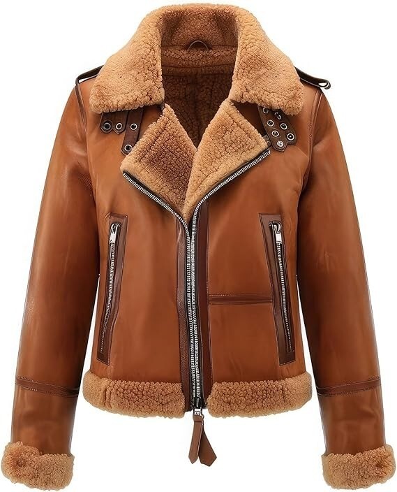 Chaqueta de cuero de vaca real para hombre marrón B3 RAF avaitor bombardero piloto de vuelo