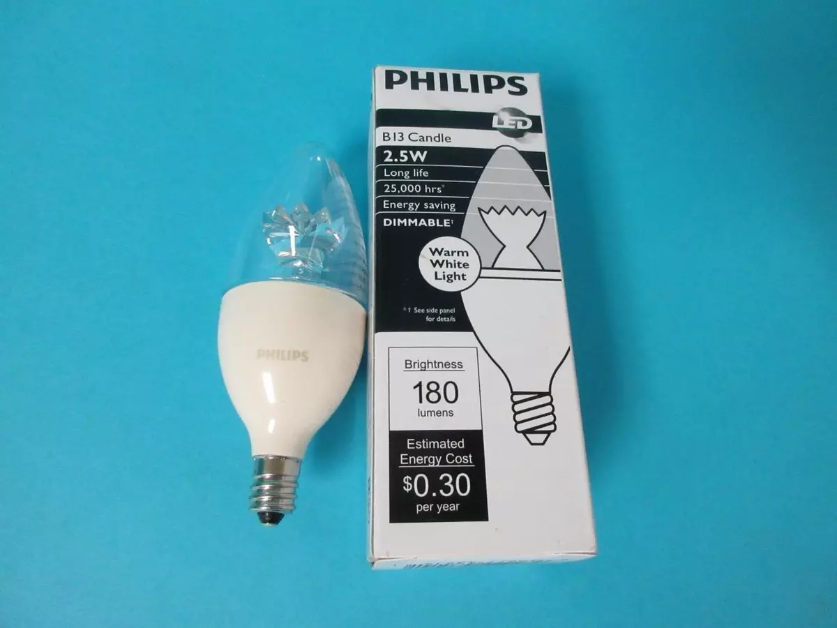 PHILIPS LED B13 CANDLE 2.5W DIMMABLE WARM WHIT LIGHT 9290002799LIGHT BULB LAMP