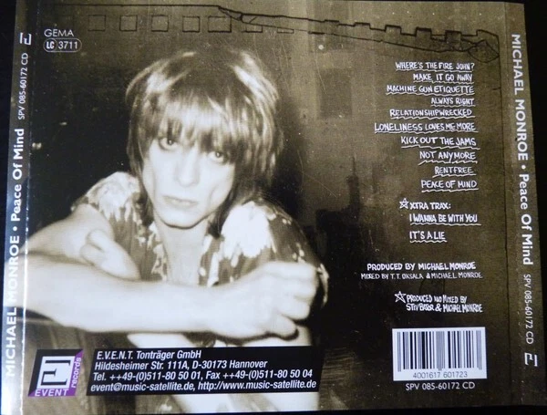 Michael Monroe Peace of mind CD Album 1999 Hard Rock neuwertig (2 Bonus Tracks) - Bild 2 von 3