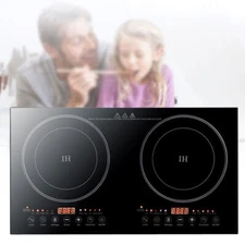 Portable Induction Cooktop Countertop 2400W Dual Cooker Burner Stove Hot Plate