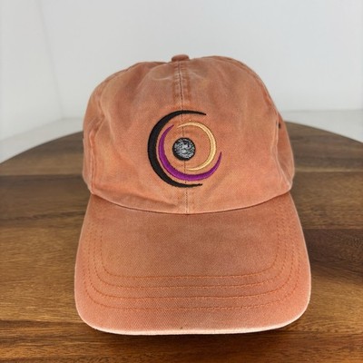 Vintage Y2K Strata Hat Cap Strap Back Orange Canvas Tech Company 3D Modeling