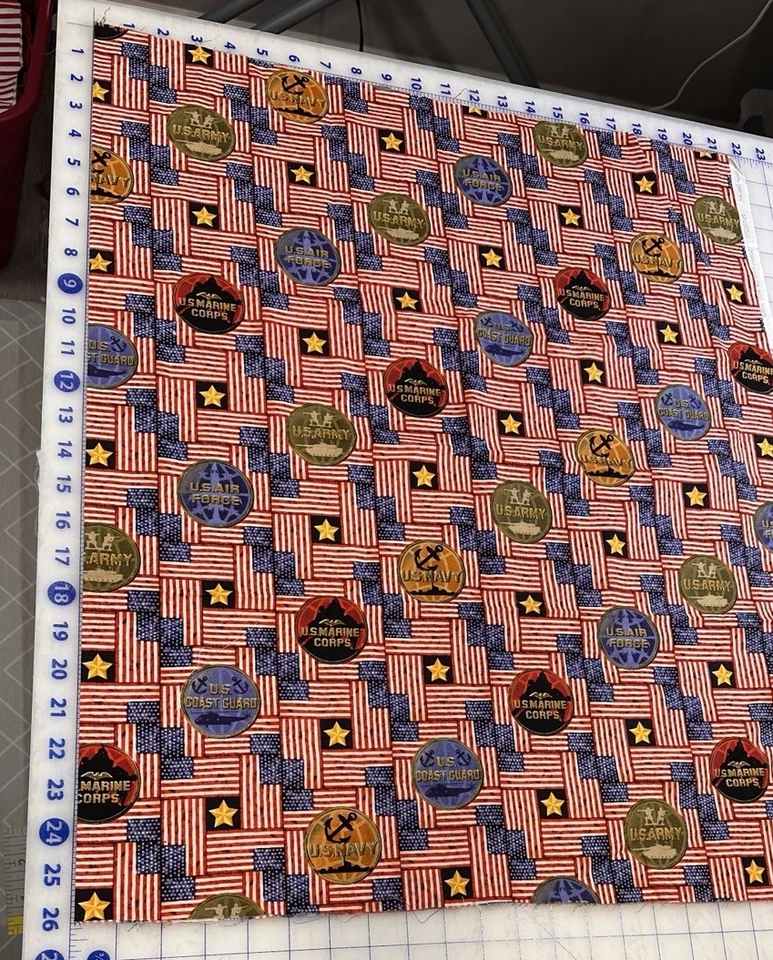 Unique Military Print Fabric “Patriots” By Kate Ward Thacker for Next Day Art - Image 2 of 4