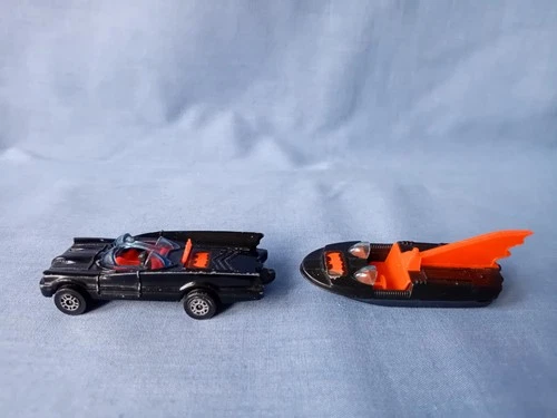 Vintage Corgi Juniors Batmobile & Bat Boat - Batman Collectables - 1976