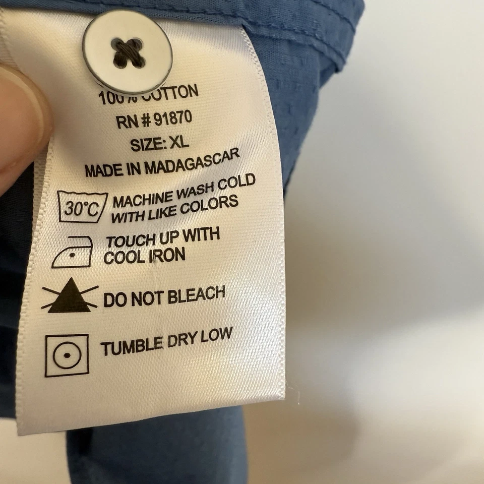 Cypress Club Men’s Blue Tropical Button Up Short-Sleeve Shirt Size XL - Image 4 of 4