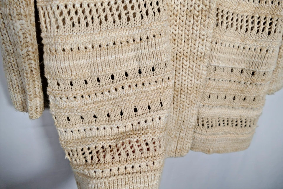 Cárdigan Coldwater Creek para mujer tejido abierto cuello chal talla L boho cottagecore Foto 3 de 4