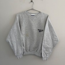 Vintage Reebok Gray Heather Crewneck Sweatshirt Small Logo Pullover