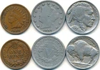 GRANDPA’S POCKET CHANGE #X54  -  1908 INDIAN CENT FINE + 1907 & 1930 NICKELS