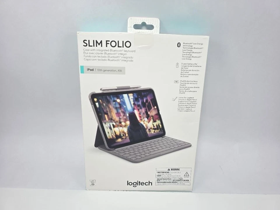 Logitech Slim Folio Keyboard Case for iPad 10th Gen – Bluetooth Wireless - Image 2 of 4