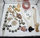 Vintage Jewelry Lot Costume & 925 20+ Pieces Coro KJL JS Juliana Sarah Cov