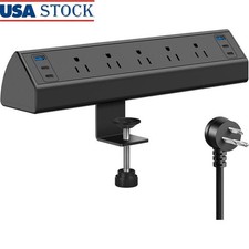 Desk Mount Power Strip W/ USB C Fast Charging Surge Protector 5 Outlets 40W