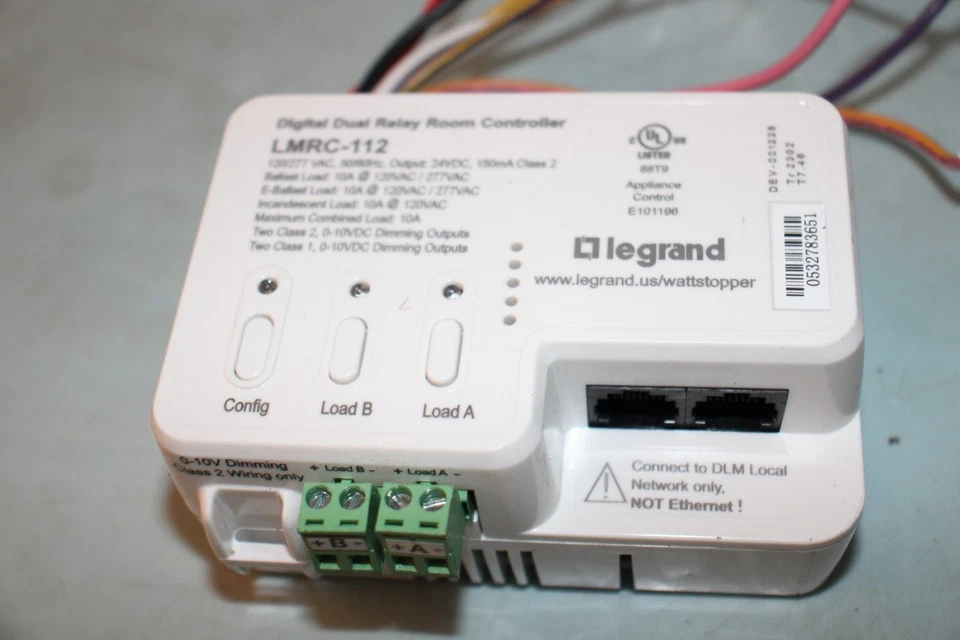 CONTROLADOR DE SALA DE ATENUACIÓN LEGRAND WATTSTOPPER LMRC-112 120VAC/277VAC 24VDC Foto 2 de 4