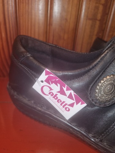 CABELLO COMFORT BLACK LEATHER UPPER/LINING S40 AU 10 ADJUSTABLE WIDTH SHOES NEW - Picture 2 of 10