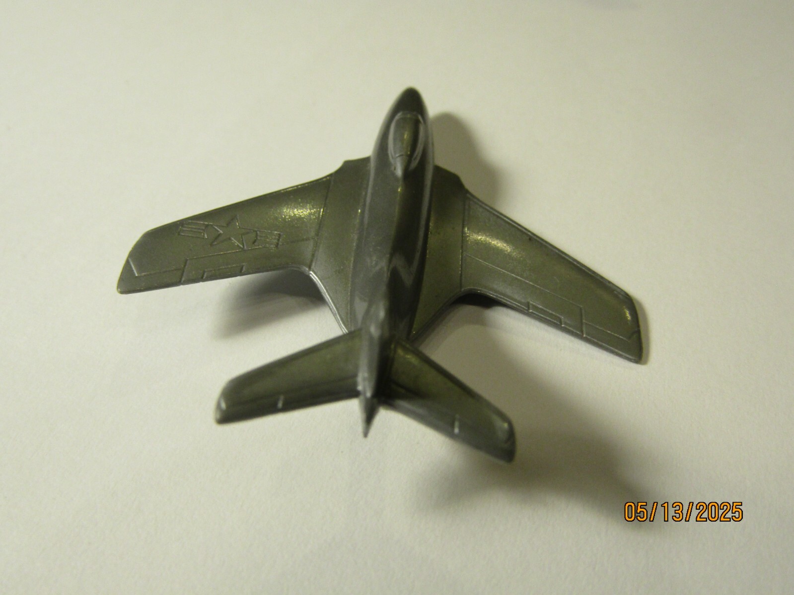 Vintage F9F-6 Hard Plastic Cereal Promo Airplane Bottom Hole Version 1950s