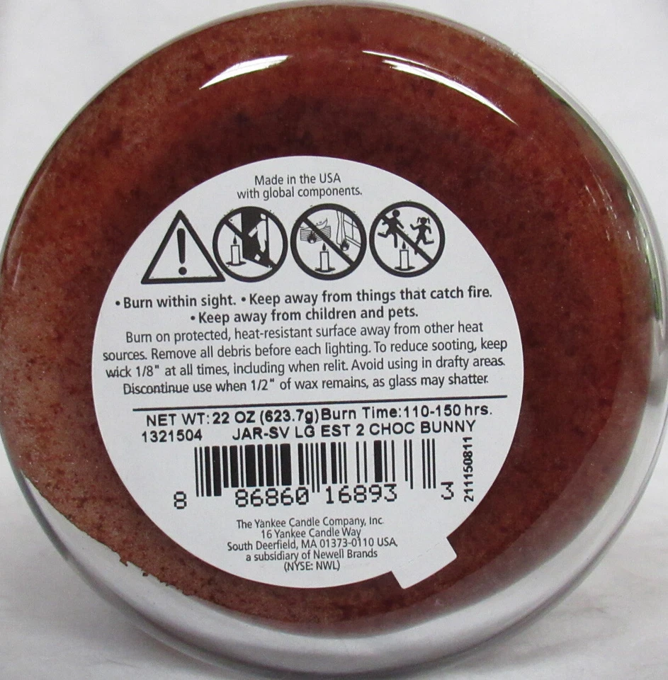 Yankee Candle Large Jar Candle 110-150 hrs 22 oz CHOCOLATE BUNNIES collectors ed - Image 4 of 4