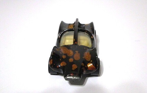Vintage 1983 Hot Wheels Speed Seeker Bug Eyed Race Car Black w Gold Copper Spots - Picture 5 of 8