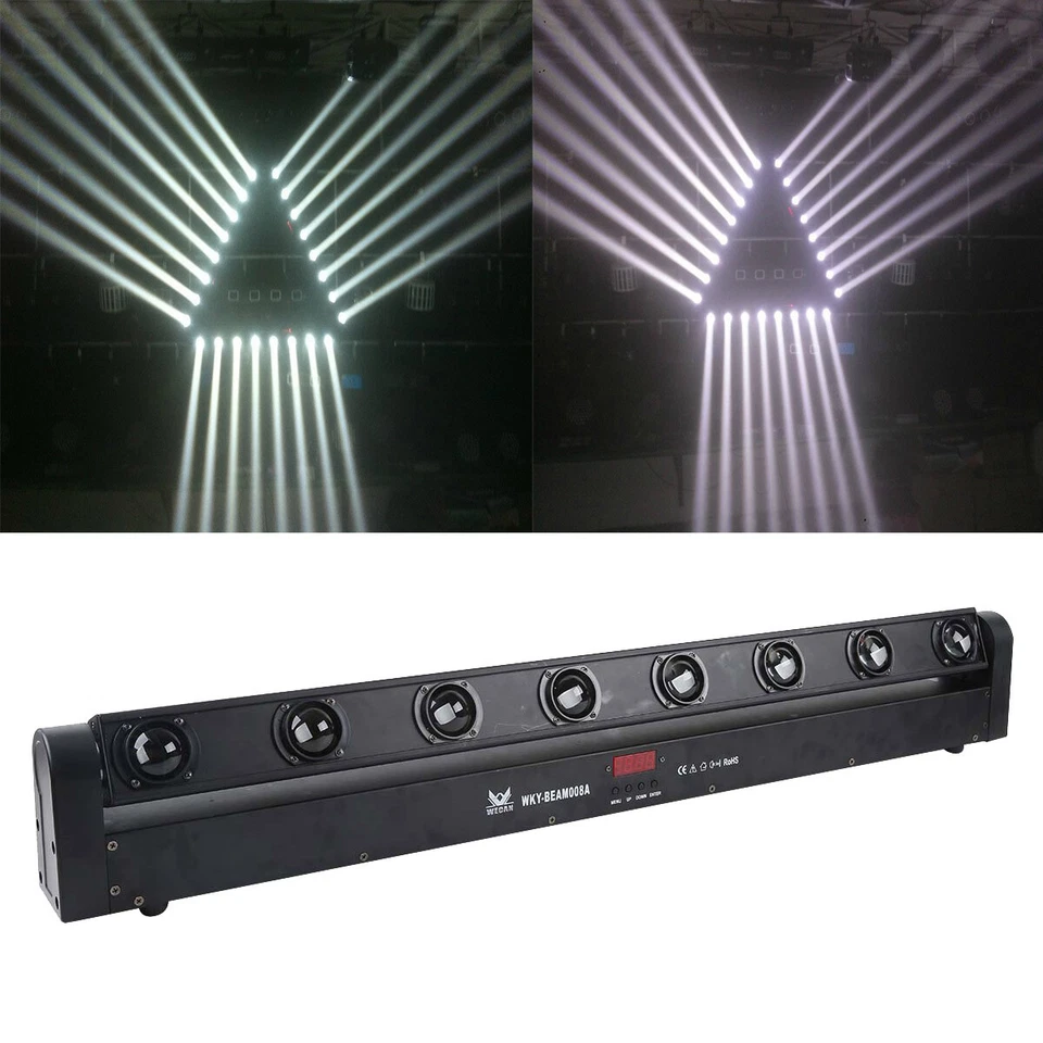 8X12W LED RGBW 8 Eyes Beam Moving Head Stage Bar Light DJ Disco Wash Lighting - Image 3 of 4
