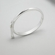 Solid Sterling Silver Baby Bangle Bracelet 40mm=1.58" Diameter 4.04g Engravable
