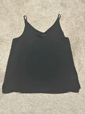 Shinestar Womens Shirt Size Large Black Strappy Sleeveless Flowy Comfort
