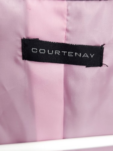 COURTENAY Women Blazer Sz 12 Brown Pink Polyester Unlined Blazer Jacket Long Slv - Picture 4 of 8