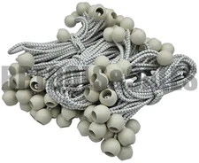 100pcs 9" White Ball Bungee Bungie Cord Super Duty Canopy Tarp Tie Downs Straps