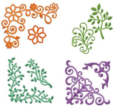 Stanzschablone Ecken Ornamente, D-Lites, Spellbinders Shapeabilities S2