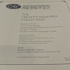 Creative Memories White 12x12 Refill Pages 15 Sheets 30 Pages New RCM-12S