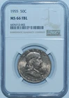 1955 NGC MS66FBL Full Bell Lines Franklin Half Dollar Mint Set Toned