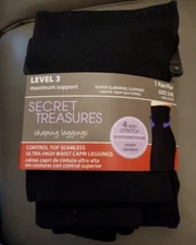 NEW SECRET TREASURES CONTROL TOP LEVEL 3  Black SHAPING Capri LEGGINGS
