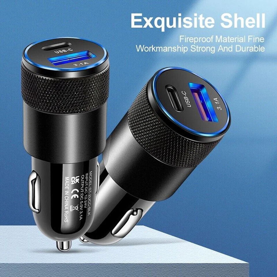 3 Pack 2 USB Port Fast Car Charger Adapter for iPhone Samsung Android Cell Phone - Image 3 of 4