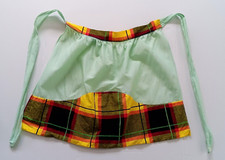 Lovely Mint Green and Plaid Half Apron