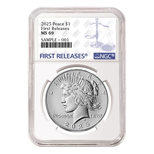 2025 uncirculated peace silver dollar ngc ms 69 first releases fr