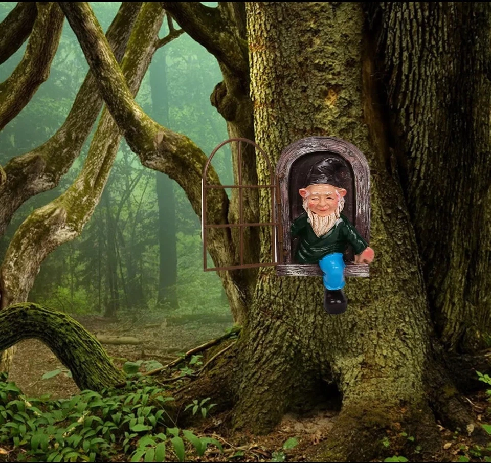 Whimsical Fairy Garden Gnome Statue, Tree Faces Decor Outdoor -5.9 Inch, Funn... - Image 2 of 4