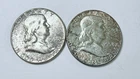 BEN FRANKLIN SILVER HALF DOLLAR LOT OF 2 - 90% SILVER VERY FINE DETAILS #9771