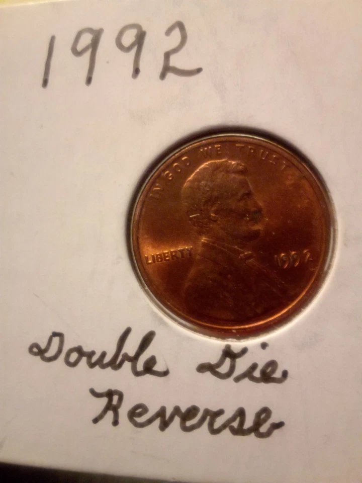 1992 Lincoln Memorial Cent  Double Die Obverse & Reverse Lincoln Has Mustache!!! - Image 2 of 4
