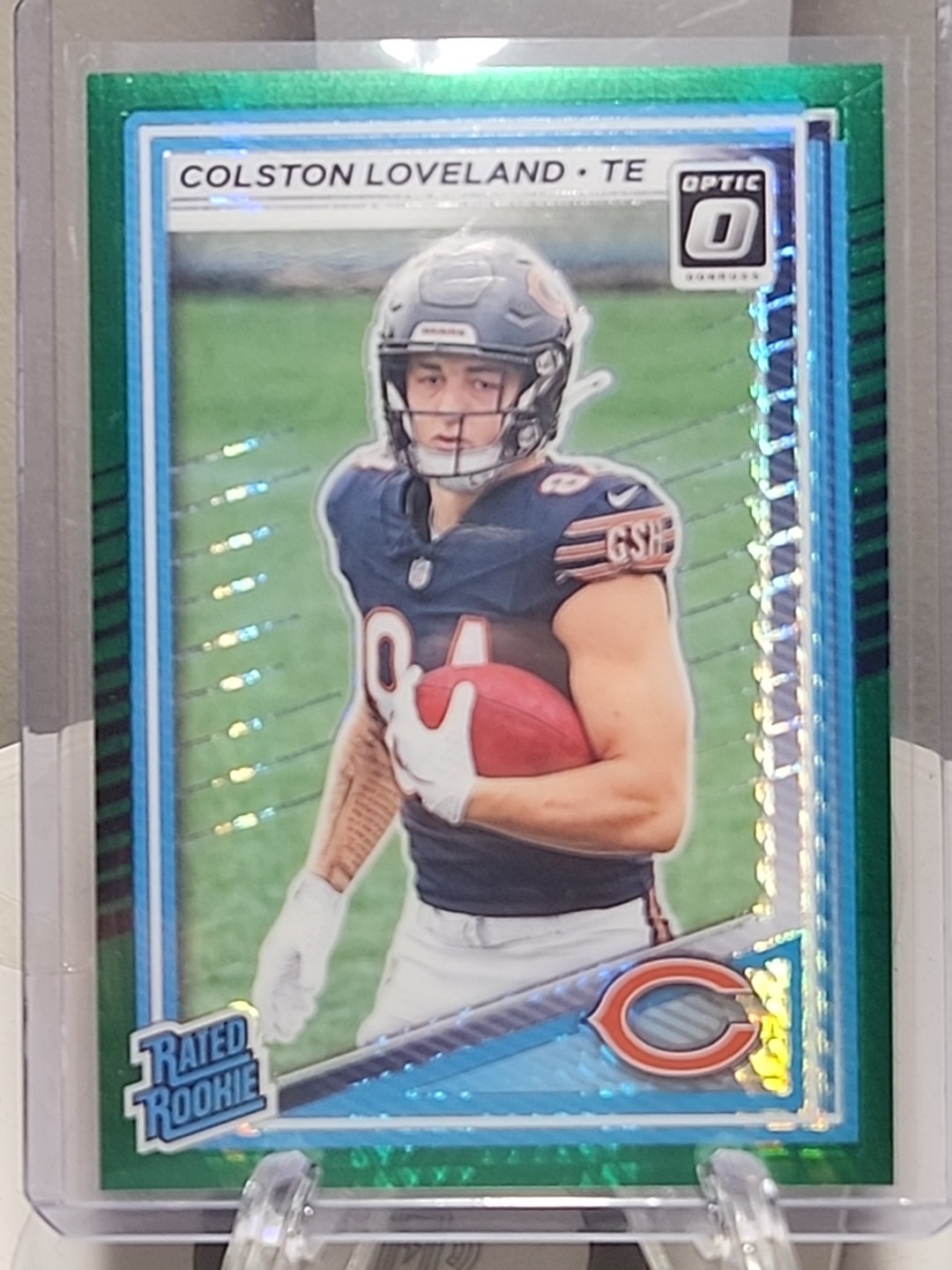 2025 Panini Donruss Optic - Rated Rookie Colston Loveland #204 Green Hyper Prizm