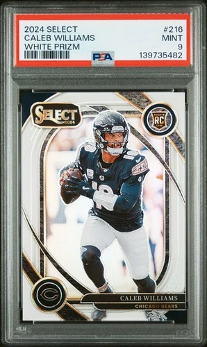 2024 PANINI SELECT WHITE PRIZM #216 CALEB WILLIAMS ROOKIE RC 33/35 PSA 9