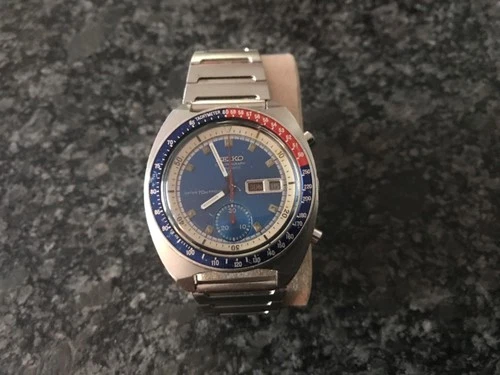 Vintage Seiko Pogue Pepsi Chronograph Automatic 6139-6000 & Extra New Dial