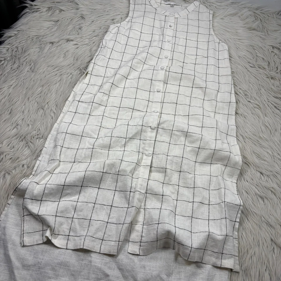 J.O.A. Vestido túnica para mujer M marfil ventana paseo con botones delanteros Foto 3 de 4