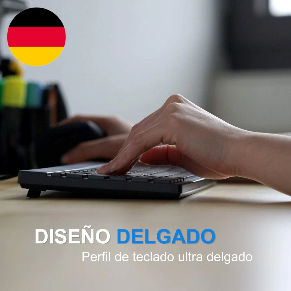 Perixx PERIBOARD-426 Mini-Tastatur Mit Niedrigem Profil Und Usb-Kabel, Schwarz,  - Bild 4 von 4