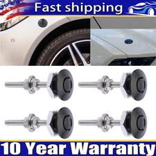4pc Universal Hood Pin Bonnet Lock Quick Release Push Button Bumper Clip Latche