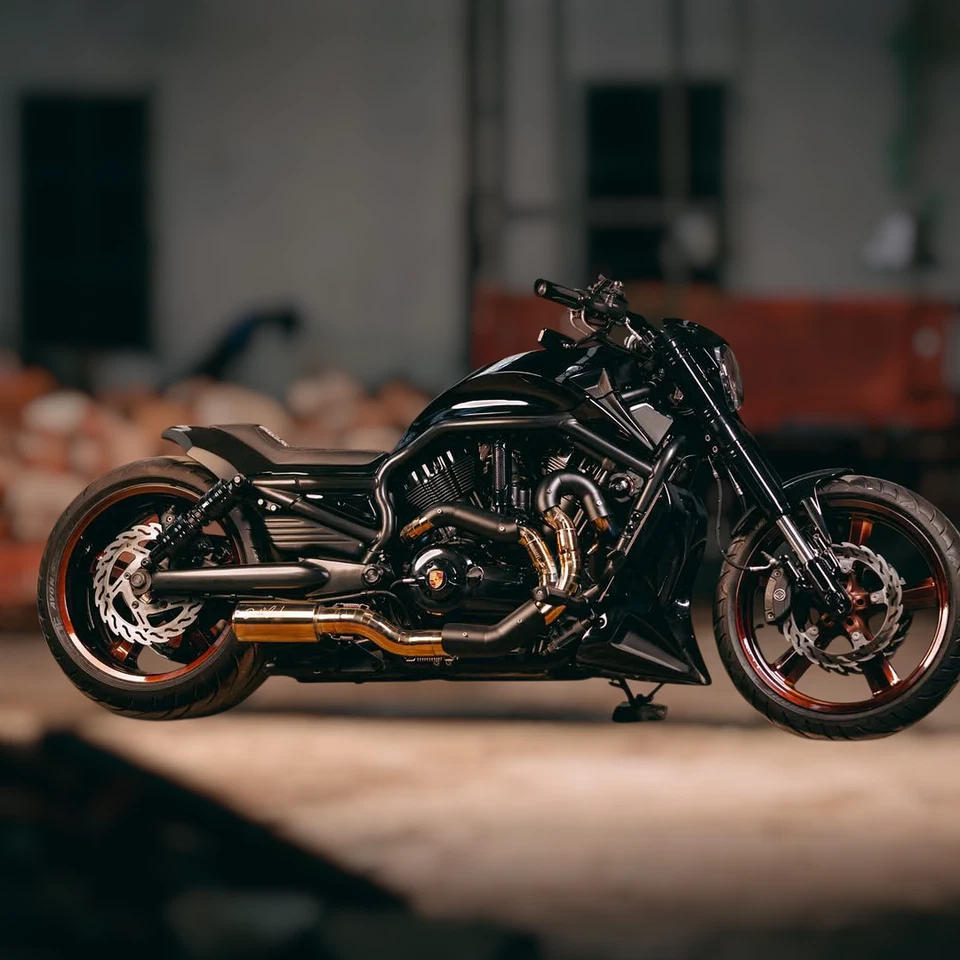 Sistema de escape personalizado apto para Harley Davidson Night Rod Special 2003-2017 Foto 3 de 4