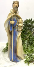Vintage Greenbrier International Glazed Ceramic CHRISTMAS Nativity Joseph 9.75”