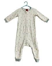 Nest Designs Warm Long Sleeve Leg Sleep Suit Size 1 - 2 White Ducks 2 Way Zip