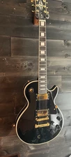 Custom les paul electric guitar Glossy Black Beauty Finished gold hardware