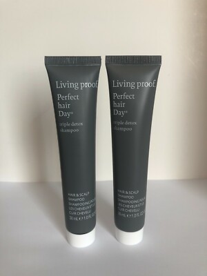 2 X Living Proof Perfect Hair Day   Triple Detox Shampoo (1oz/30mL each) NEW!