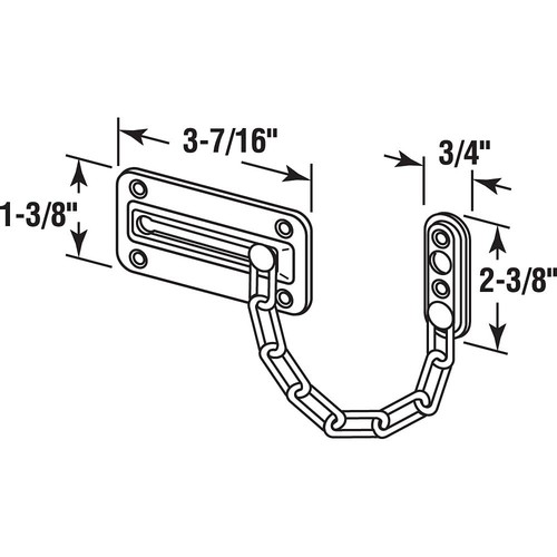 Prime-Line U 10386 Door Guard with Steel Chain, Satin Nickel (Single Pack) - Picture 2 of 3