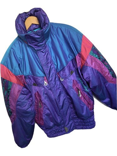 Splendido Vintage 1980/90 VIOLA/BLU Ellesse giacca da sci - - COME NUOVO SZ  12-14 | eBay