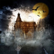 Halloween Castle Cemetery Backdrop Horror Zombie Photo Background Studio Props