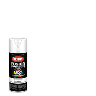 K02753007  Fusion All-In-One White Satin 12 Oz Spray Paint, Multi-