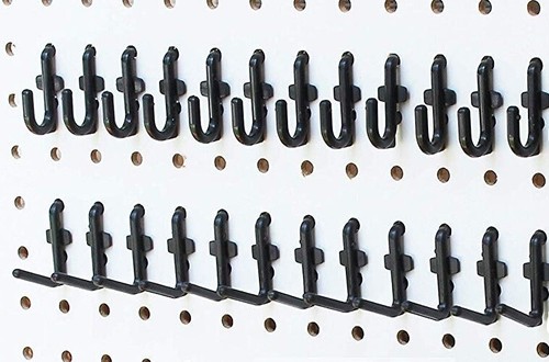 Plastic Black J & L Style Pegboard Hooks Kit - 250 Pack PEGBOARD NOT INCLUDED - Picture 3 of 13